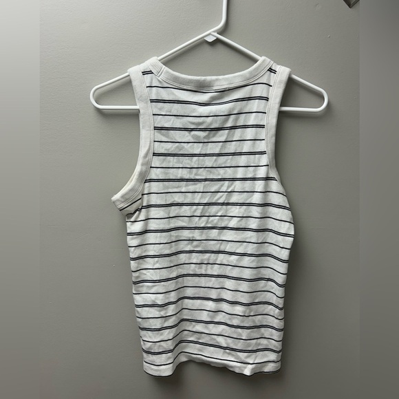 George White & Black Striped Ribbed Tank Top - Picture 2 of 4